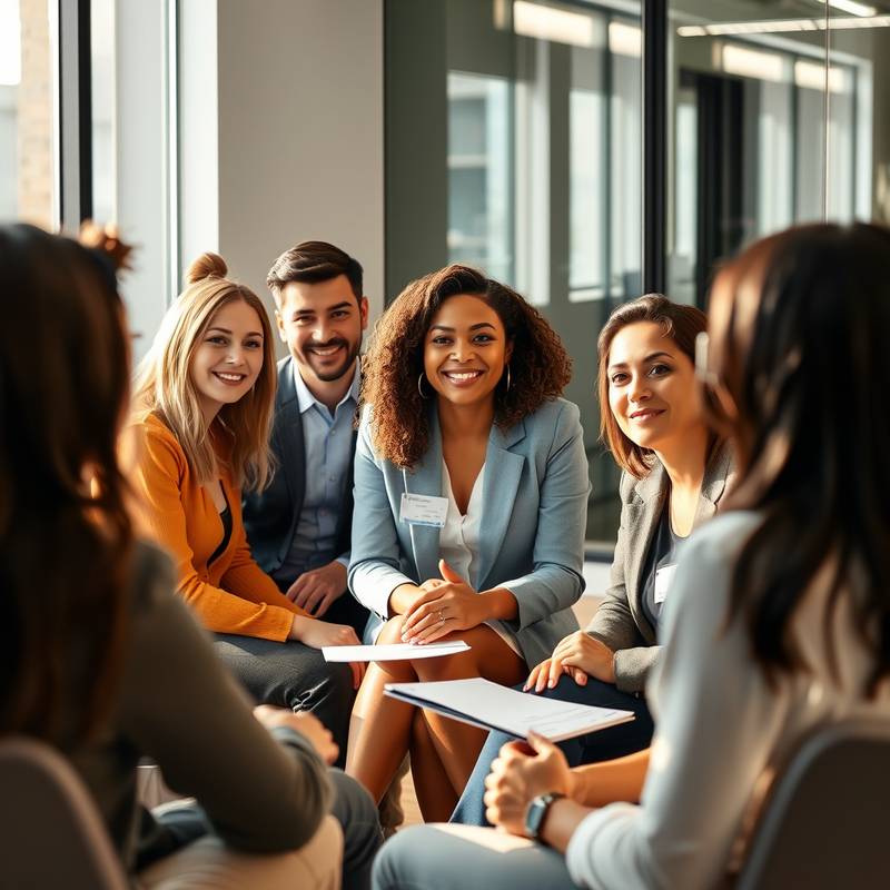 Een teamoverleg tijdens een interviewer training sessie.
